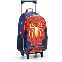 Mochila Infantil Super Spider Com Rodas (Azul E Vermelho) - Seanite