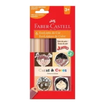 LÁPIS DE COR CARAS E CORES C/ 6 CORES - FABER-CASTELL