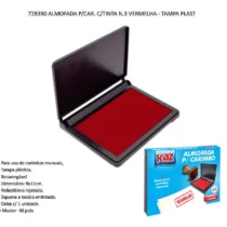 ALMOFADA P/ CARIMBO COR VERMELHA - KAZ