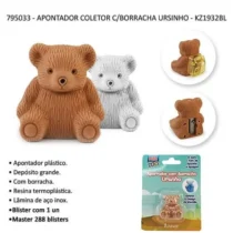 Apontador C/ Borracha Ursinho Marrom - Kaz