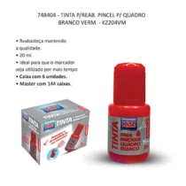 Tinta Refil Vermelha  P/ Quadro Branco 20ml - Kaz