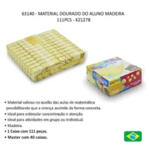 Material Dourado Do Aluno Madeira 111 Pcs. - Kaz