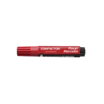 Marcador Permanente Chanfrado Recarregável Vermelho UN. - Compactor
