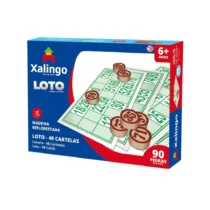 Loto C/ 48 Cartões E 90 Pedras Em Madeira - Xalingo