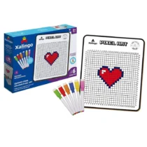 Quadro Pixel Art P/ Colorir C/ 6 Canetas Apagáveis - Xalingo