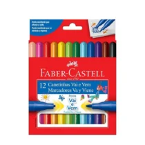 Caneta Hidrocor Vai E Vem C/ 12 Cores UN. - Faber-Castell