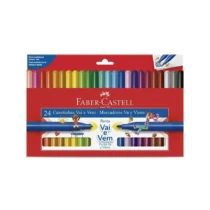 Caneta Hidrocor Vai E Vem C/ 24 Cores UN. - Faber-Castell