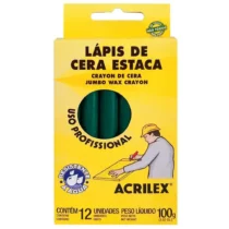 Giz De Cera Estaca Verde C/ 12 UN. -  Acrilex