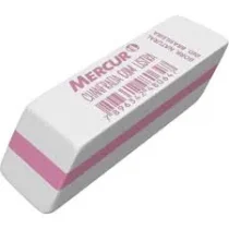 Borracha Chanfrada Branca C/ Listra Rosa - Mercur