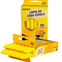 Giz De Cera Estaca Amarelo C/ 12 UN. -  Acrilex