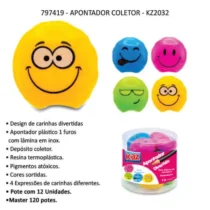 APONTADOR CARINHAS C/ DEPÓSITO ROSA C/ 1 FURO - KAZ