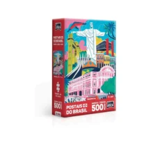 Quebra-Cabeça Postais Do Brasil C/ 500 Pçs. 22 Cm X 31 Cm -Toyster