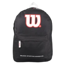 Mochila Em Poliéster Preta Logo Vermelho E Branco - Wilson