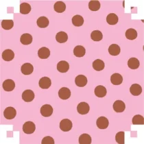 Eva Fantasia Rosa C/ Bolinhas Marrons Pequenas 40 cm X 60 cm - Vmp