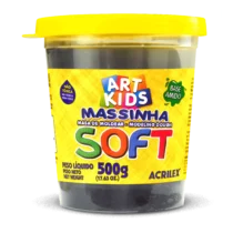 Massa De Modelar Soft 500G Preta - Acrilex
