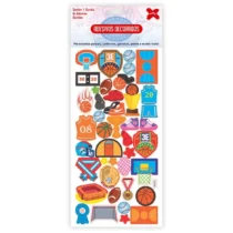 Cartela De Adesivos Decorados Aventura (Kids)  10 cm X 24 cm UN. - Make+
