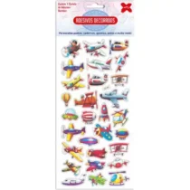 Cartela De Adesivos Decorados Aventura (Kids)  10 cm X 24 cm UN. - Make+