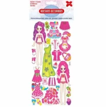 Cartela De Adesivos Decorados Princesas (Kids) 10 cm X 24 cm UN. - Make+