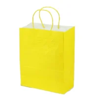 Sacola De Papel Amarela 26 cm X 19,5 cm X 9,5 cm C/ 10  - Cromus