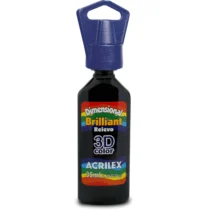 Tinta Dimensional Brilliant Preto 35 ml  - Acrilex