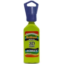 Tinta Dimensional Brilliant Verde Abacate 35 ml  - Acrilex