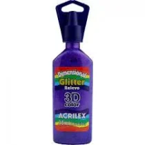 Tinta Dimensional Glitter Violeta 35 ml  - Acrilex