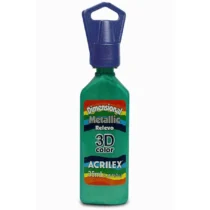 Tinta Dimensional Metallic Verde Folha 35 ml  - Acrilex