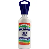 Tinta Dimensional Metallic Branco 35 ml  - Acrilex