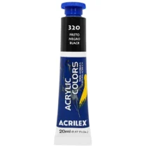 Tinta Acrylic Colors Preto 20 ml - Acrilex