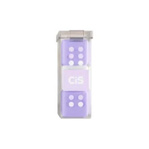 Borracha Mini Dadinhos Lilás E Branco C/ 3 UN. - Cis