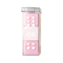 Borracha Mini Dadinhos Rosa E Branco C/ 3 UN. - Cis