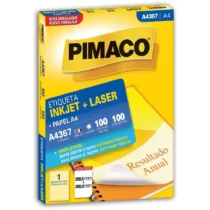Etiqueta P/ Inkjet E Laser 200 mm X 288 mm C/ 100 Fls. - Pimaco