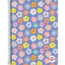 Caderno Pepper Flores - 10 Mat. 160 Folhas - Tilibra