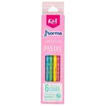 Lápis De Cor Redondo Tom Pastel C/ 6 Cores - Norma