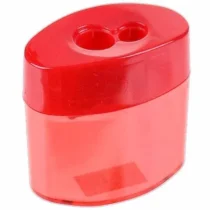 Apontador Oval Vermelho C/ Depósito E C/ 2 Furos UN. - Onda