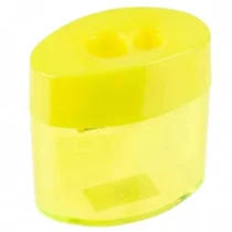 Apontador Oval Amarelo C/ Depósito E C/ 2 Furos UN. - Onda