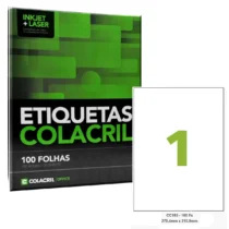 Etiqueta Adesiva Inkjet E Laser A4 279 mm X 215 mm C/ 100  - Colacril