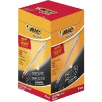 Caneta Esferográfica Cristal Fina Vermelha 0.8 C/ 50 UN. - Bic
