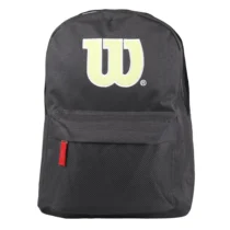 Mochila Em Poliéster Preta C/ Logo Verde E D. Branco - Wilson