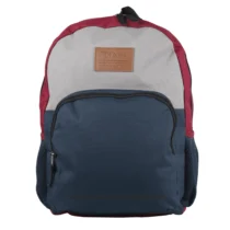 Mochila Em Poliéster Azul E Vinho C/ D. Cinza - Wilson