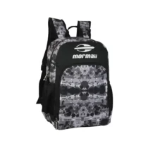 Mochila Em Poliéster Preta C/ D. Branco E Cinza - Mormaii