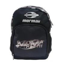 Mochila Em Poliéster Preto C/ D. Cinza E Branco  - Mormaii