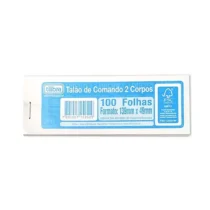TALÃO DE COMANDO 2 CORPOS 139 MM X 49 MM C/ 100 FLS. UN. - TILIBRA