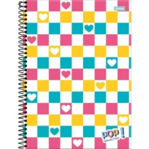 Caderno Pop Collection Corações 10 Mat. 200 Fls. - Foroni