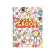 Caderno Joyful Mind Stay Groovy 10 Mat. 160 Fls. - Foroni