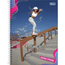 Caderno Rayssa Leal Blackside Lipslide - 10 Mat. 160 Folhas - Tilibra