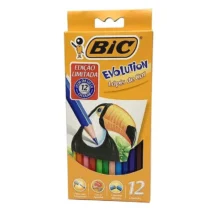 LÁPIS DE COR SEXTAVADO C/ 12 CORES UN. - BIC