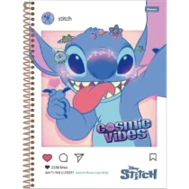 Caderno Espiral Stitch Cosmic Vibes 10 Mat. 160 Fls. - Foroni