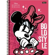 Caderno Espiral Minnie Mouse Vintage Boldstyle 10 Mat. 160 Fls. - Foroni