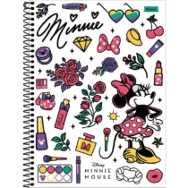 Caderno Espiral Minnie Mouse Vintage Branco 10 Mat. 160 Fls. - Foroni